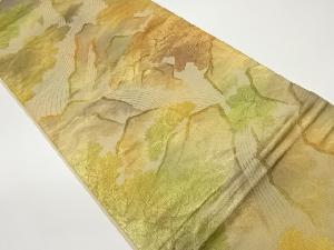 引箔遠山に木々模様織出し袋帯